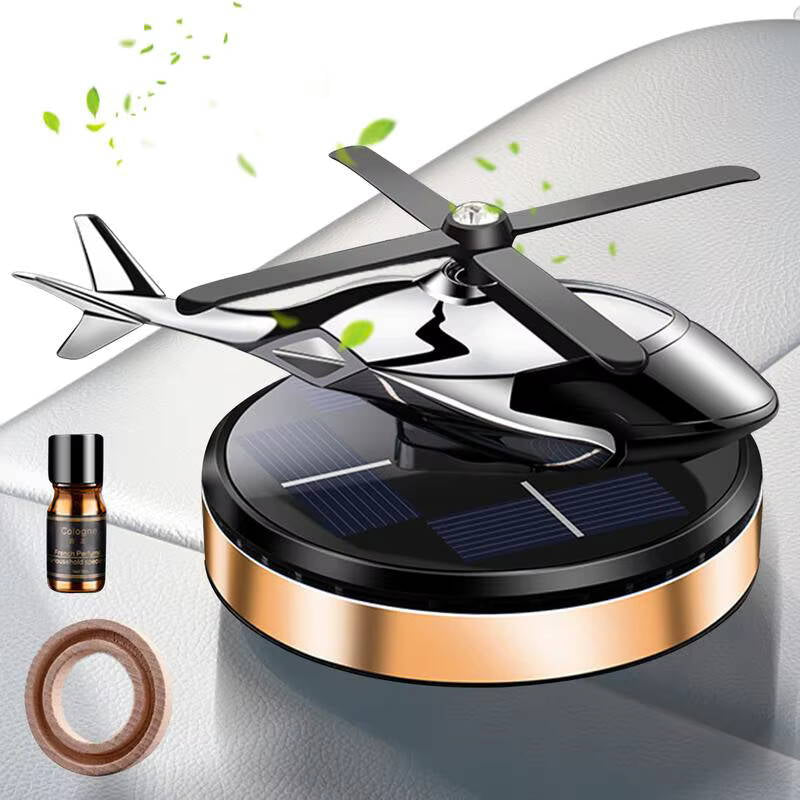 Désodorisant solaire rotatif pour voiture,Hélicoptère à énergie solaire,diffuseur de parfum