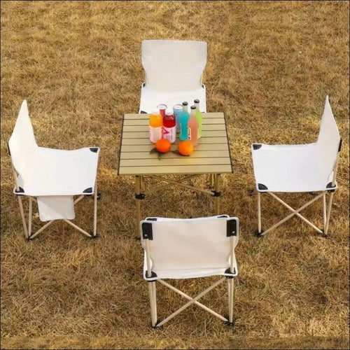 Ensemble de 4 chaises et une table transportable