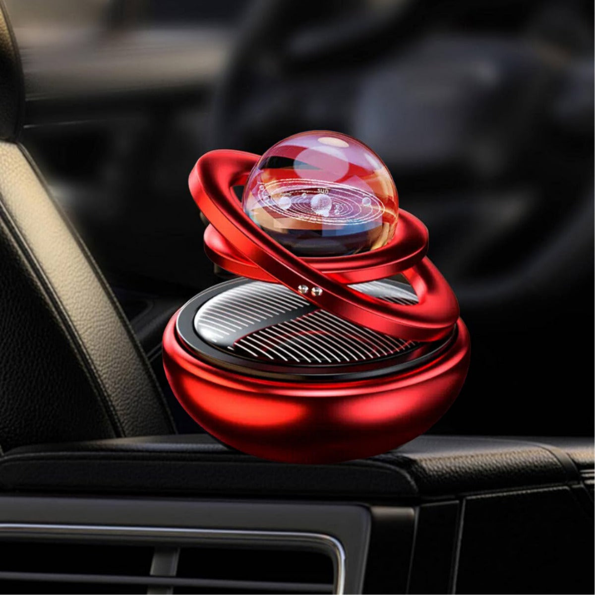 Mini parfum pour voiture, planète rotative solaire, aromathérapie automatique