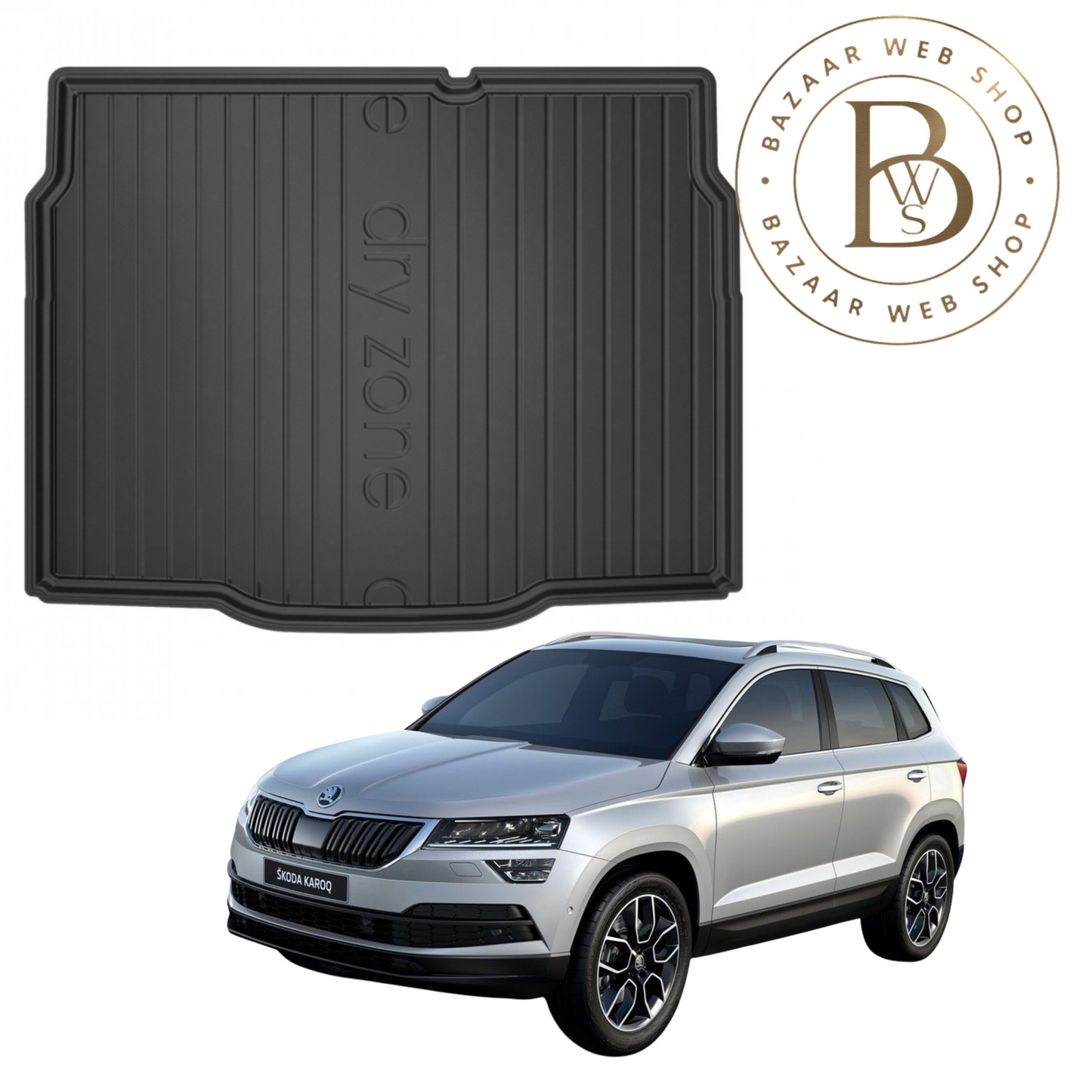 Tapis de Coffre DryZone – Sur Mesure & Haute Protection pour SKODA KAROQ 17+