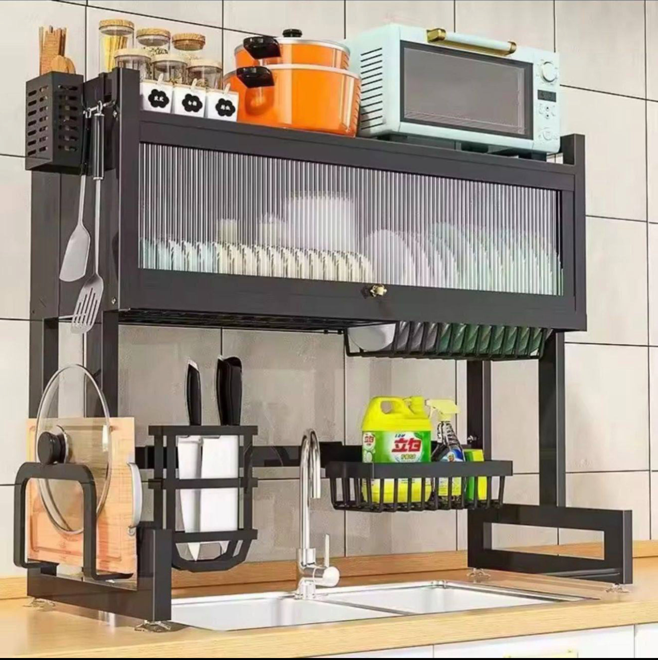 Étagère de Cuisine Multifonction en Métal