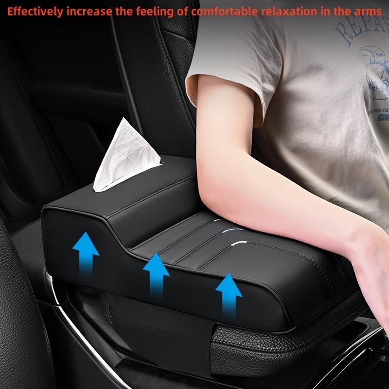 Coussin d’Accoudoir avec Boîte à Mouchoirs Intégrée – Confort Premium en Voiture