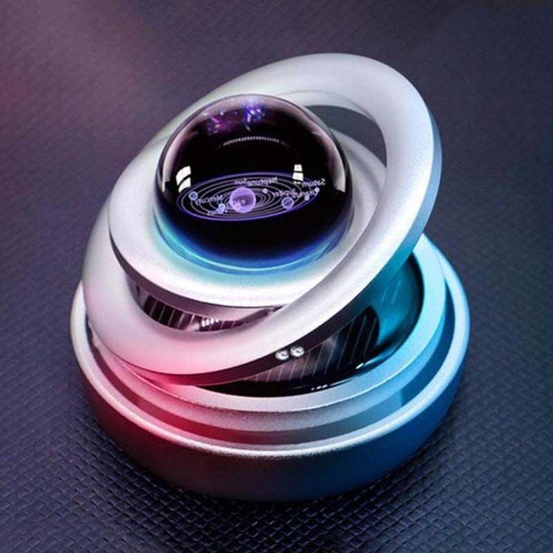 Mini parfum pour voiture, planète rotative solaire, aromathérapie automatique