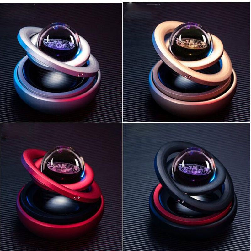 Mini parfum pour voiture, planète rotative solaire, aromathérapie automatique