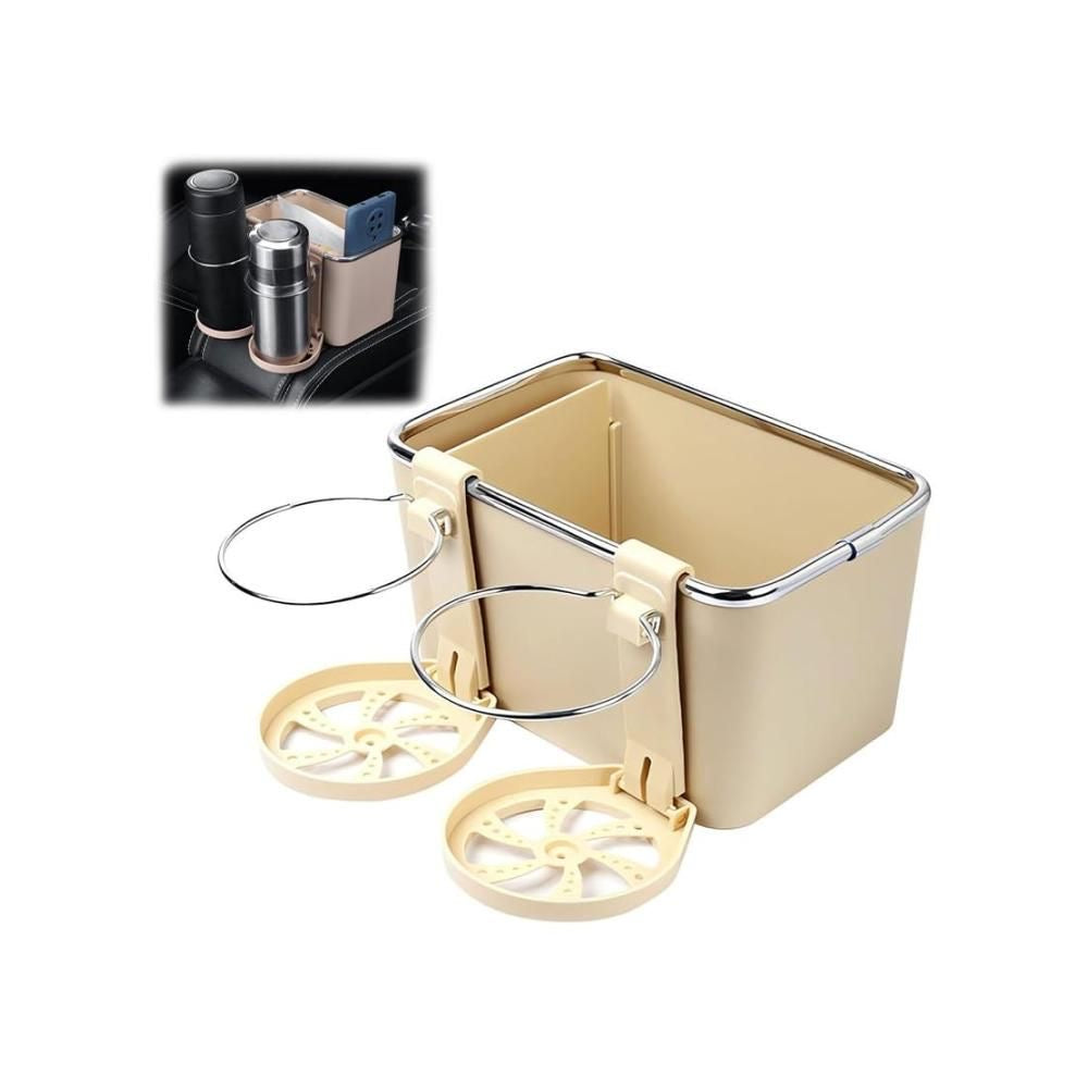 Organisateur de Voiture Multifonction 3-en-1 – Porte-Gobelets + Boîte à Mouchoirs + Rangement Téléphone